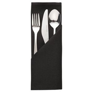 Serviette noire en polyester 510 x 510 mm - lot de 10 - mitre -  - polyester 510x510xmm