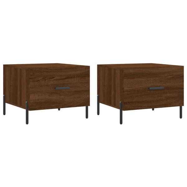 vidaXL Tables basses 2 Pièces chêne marron 50x50x40 cm bois d'ingénierie