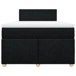 vidaXL Sommier à lattes de lit avec matelas noir 120x190 cm tissu