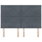 vidaXL Tête de Lit LED Geometric Manuel Gris foncé 144 cm Velours