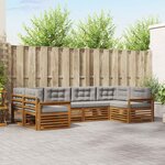 vidaXL Ensemble de canapés d'extérieur 6 Pièces Gris Naturel et Clair