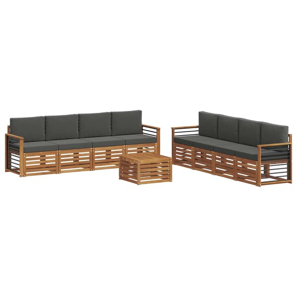 vidaXL Ensembles de canapés avec coussin 9 Pièces Naturel et Anthracite