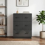 vidaXL Armoire à tiroirs Noir 66 x 34 5 x 87 cm Bois d'ingénierie