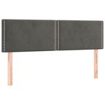 vidaXL Têtes de lit 2 Pièces Gris foncé 72x5x78/88 cm Velours