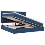 vidaXL Lit de rangement LED avec matelas Bleu 200 x 200 cm Tissu