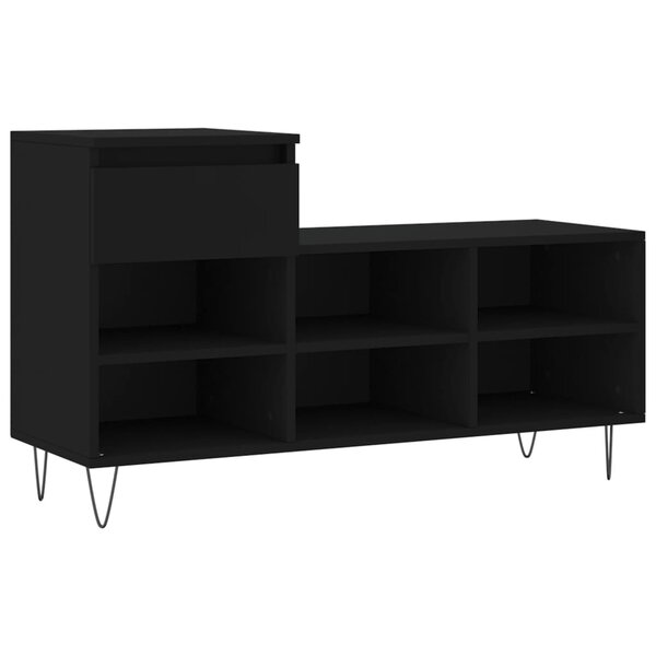 vidaXL Armoire à chaussures Noir 102x36x60 cm Bois d'ingénierie