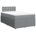 vidaXL Sommier à lattes de lit avec matelas Gris clair 120x200cm Tissu