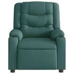 vidaXL Fauteuil de massage inclinable électrique Vert foncé Tissu