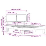 vidaXL Cadre de lit avec tête de lit rembourrée Taupe 140 x 190 cm