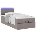 vidaXL Lit ottoman avec matelas taupe 100x200 cm tissu