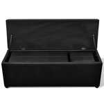 Lot de 3 banquettes gigogne banc coffre de rangement noir 115 cm 3002020