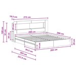 vidaXL Cadre de lit avec rangement Sonoma gris 200 x 200 cm