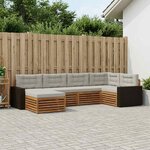 vidaXL Ensemble de canapés d'extérieur 6 Pièces Naturel et gris clair