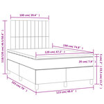 vidaXL Sommier à lattes de lit et matelas LED noir 120x190 cm velours