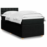 vidaXL Sommier à lattes de lit et matelas Noir 80x200 cm Tissu