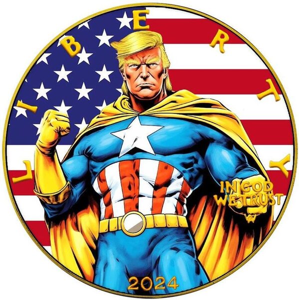 Pièce de monnaie en Argent 1 Dollar g 31.1 (1 oz) Millésime 2024 CAPTAIN TRUMP