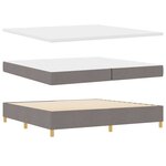 vidaXL Lit à ressorts avec matelas Taupe 200 x 200 cm tissu