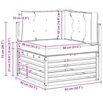 vidaXL Canapé d'angle extérieur Bois d'Acacia Massif Blanc