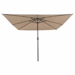vidaXL Parasol de jardin Taupe  Noir 295 x 295 x 245 cm