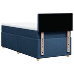 vidaXL Sommier à lattes de lit avec matelas Bleu 100x200 cm Tissu
