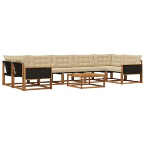 vidaXL Ensemble de canapés d'extérieur 8 Pièces Naturel et Beige