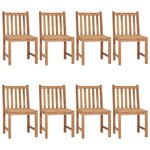 vidaXL Chaises de jardin lot de 8 avec coussins Bois de teck massif