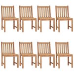 vidaXL Chaises de jardin 8 Pièces avec coussins Bois de teck massif