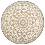 vidaXL Pouf fait à la main Blanc 45x30 cm Jute