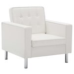 vidaXL Fauteuil blanc similicuir