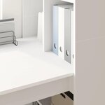 vidaXL Bureau avec étagère Blanc 122 x 67 x 145 cm Bois d'ingénierie