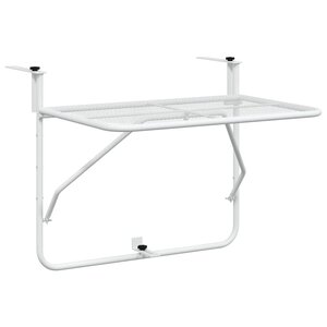 vidaXL Table de balcon Blanc 60x40 cm Acier