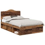 vidaXL Cadre de lit Bois ancien 135 x 190 cm Pin massif