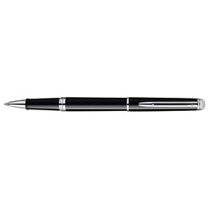 Stylo roller hémisphère pointe fine attributs chromés laque noir waterman