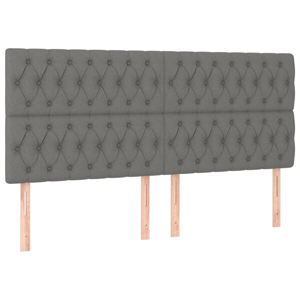 vidaXL Têtes de lit 4 Pièces Gris foncé 100x7x78/88 cm Tissu