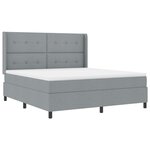 vidaXL Lit à sommier à ressorts avec matelas et LED gris clair 180x200 cm tissu
