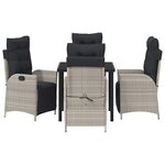 vidaXL Ensemble de salle à manger pour jardin 5 Pièces Gris clair