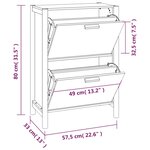 vidaXL Armoire à chaussures Blanc 57 5x33x80 cm Bois d'ingénierie