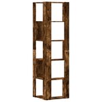 vidaXL Bibliothèque d'angle à 5 niveaux chêne fumé bois d'ingénierie