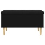 vidaXL Banc de rangement noir 82x42x46 cm bois d'ingénierie