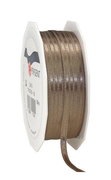 Satin double face 50-m-rouleau 3 mm taupe
