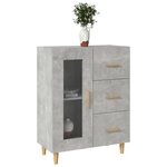 vidaXL Buffet gris béton 69 5x34x90 cm bois d'ingénierie