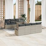 vidaXL Ensemble de canapé de jardin 9 Pièces Gris clair polyrotin