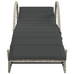 vidaXL Chaise longue et coussin gris clair 60x199x42 cm résine tressée