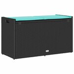 vidaXL Banc de rangement extérieur coussin noir 100 cm résine tressée