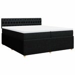 vidaXL Sommier à lattes de lit avec matelas Noir 200x200 cm Tissu