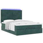 vidaXL Cadre de lit ottoman avec matelas vert foncé 140x190 cm velours