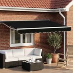 vidaXL Auvent rétractable manuel Noir 3 5 x 2 5 m