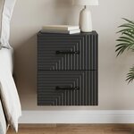 vidaXL Cabinet de chevet mural avec tiroir Noir 34 5 x 33 x 40 cm