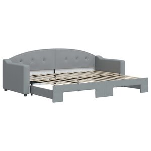 vidaXL Lit de jour avec lit gigogne gris clair 80x200 cm tissu