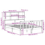 vidaXL Lit bibliothèque sans matelas blanc 140x190 cm bois pin massif